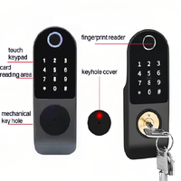 2022 aplikasi Tuya gigi biru kunci kartu RF Digital Keypad gerbang kunci sidik jari pintar kontrol akses dipasang untuk pintu kayu Data Cloud