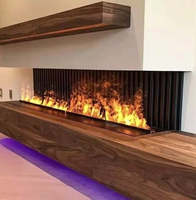 Cheminée électrique à vapeur d'eau à flamme simulée de haute qualité, avec télécommande, en acier, modèle de luxe pour la décoration intérieure