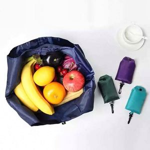 Factory Custom Eco Bag Nylon Shopping Bag Recycled Polyester Foldable Grocery Shopping Bag With <b>Pouch</b> - Product Image 3