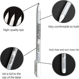 Set di Penne Gel con Punta Extra Fine da 0,8 mm, Penne Gel Bianche per Disegno su Carta Nera, Schizzi, Illustrazioni, Creazione di Biglietti - Product Image 5