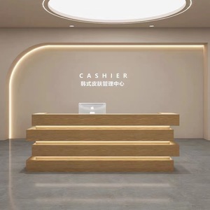 <span class=keywords><strong>Led</strong></span> đen bàn tiếp tân với ánh sáng hiện đại quầy lễ tân tiếp tân công ty quầy lễ tân cho salon cửa hàng quần áo - Product Image 6