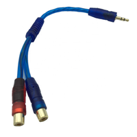 Câble d'extension RCA bleu 1 mâle vers 2 femelles, cordon répartiteur audio plaqué or pour haut-parleur, amplificateur, DVD