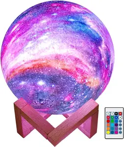 Custom 3D Print Moon Lamp Night Light Usb ricaricabile Creative Home Decor Globe Bedroom Lover regalo per bambini Moon Lamp