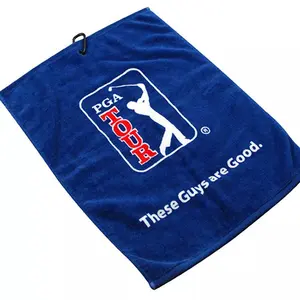 Serviette de golf 100% coton avec logo personnalisé avec clip