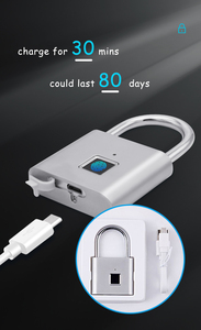Cerraduras con huella dactilar, candado inteligente electrónico recargable por USB, resistente al agua IP65, para maleta - Product Image 4