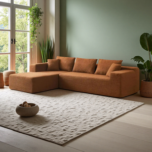 Wabi-Sabi Style 7-Shaped L-Shaped Modular <strong>Sofa</strong> Set Compression Corner <strong>Sofa</strong> for <strong>Small</strong> Apartments Villas Straight Fabric Living - Product Image 2