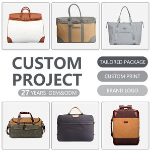 Sac de voyage en platine inspiré du style Old Money vintage Grand sac de week-end en toile et cuir pour homme - Product Image 5