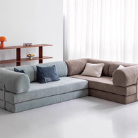 Sofá Cama Retro Multifuncional Plegable de Tela Estilo Wabi-Sabi para Apartamentos Pequeños, de Doble Uso, Desmontable, Lavable y Comprimido al Vacío