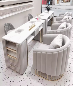 Luxury Modern Fashionable Metal <b>Nail</b> Manicure <b>Table</b> Desk for <b>Nail</b> Salon - Product Image 3