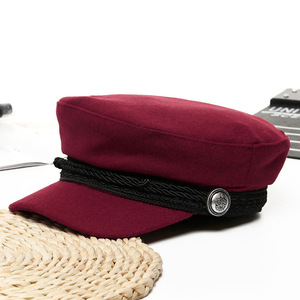 Casquettes de baseball pour femmes, chapeaux d'hiver octogonaux en laine française, casquette de boulanger, casquette noire streetwear pour femmes 2020 - Product Image 5