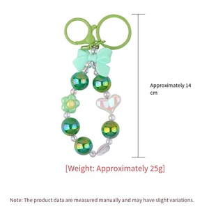 Promotie Schattig Armbandje met kralen, liefdeshart, bloemhanger, telefoonhoesje accessoire, polsbandje, sleutelhanger, tas, kleurrijke bedel voor tas - Product Image 4