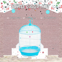 Cages à oiseaux en acier inoxydable à motif écossais, classiques, écologiques, pour l'élevage d'oiseaux vivants, emballées en boîte, vente en gros
