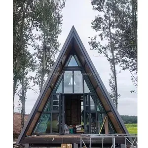 Modern Luxury Design Triangular Prefabricated Wooden Garden Chalet Tiny Modular Prefab Houses Villa Shop Use Stainless Steel
