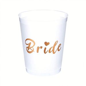 Ensemble de gobelets pour enterrement de vie de jeune fille, motif Bride Tribe, en plastique doré rose, pour cadeaux de mariage - Product Image 2