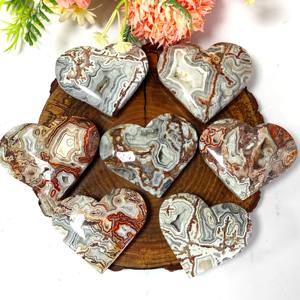 Venta al por Mayor de Piedras de Ágata Mexicana en Forma de Corazón, Cristal Curativo Natural Pulido para Decoraciones del Hogar Únicas y Regalos Navideños - Product Image 6