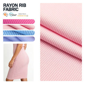 Tela de Rayón Elástica Ligera y Agradable al Tacto de Alta Calidad con Spandex para Puños y Cintura - Product Image 1