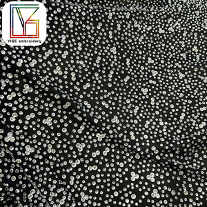 High Quality Popular <strong>Stretchable</strong> Stretchy Mesh Crystal <strong>Lace</strong> <strong>Fabric</strong> Luxury Bridal <strong>Lace</strong> Rhinestone Net <strong>Fabric</strong> for Evening Dresses - Product Image 4