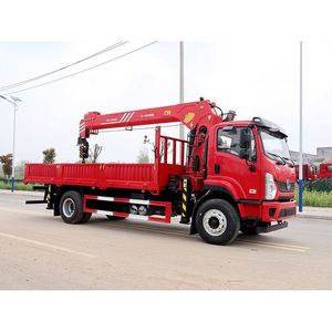 Camion de transport à plateau avec grue montée sur camion Shacman 4x2 8 tonnes avec échelle d'accès - Product Image 6