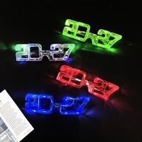 LED Digital 2027 Plastik Acht-Leuchten Silvester Bar Abendparty Treffen Blinkende Brillen