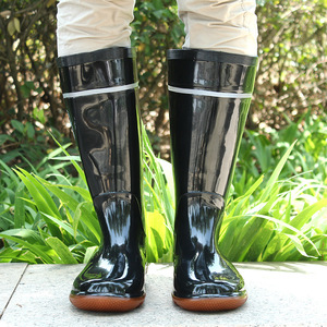 Botas de trabajo impermeables para hombre, con suela de goma negra reflectante, estilo Coffee Boot High Top. - Product Image 2