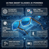 Lunettes Intelligentes 4K avec Caméra, Traduction IA, Anti-UV, Anti-Lumière Bleue, Commande Vocale Sans Fil, Étanche