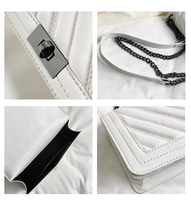 Sac à main de luxe pour femme de haute qualité, sac à bandoulière de créateur avec chaîne décorative et motif diagonal, sac bandoulière