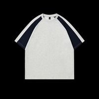 Fabricants de vêtements personnalisés couleur bloquant 260 grammes 100% coton été nouveautés col rond manches courtes t-shirt pour hommes