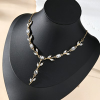 Kalung Liontin Kristal Berlapis Emas Resoul Bentuk Tulip, Kalung Bunga Gaya Bohemian untuk Pernikahan, Perhiasan Fashion