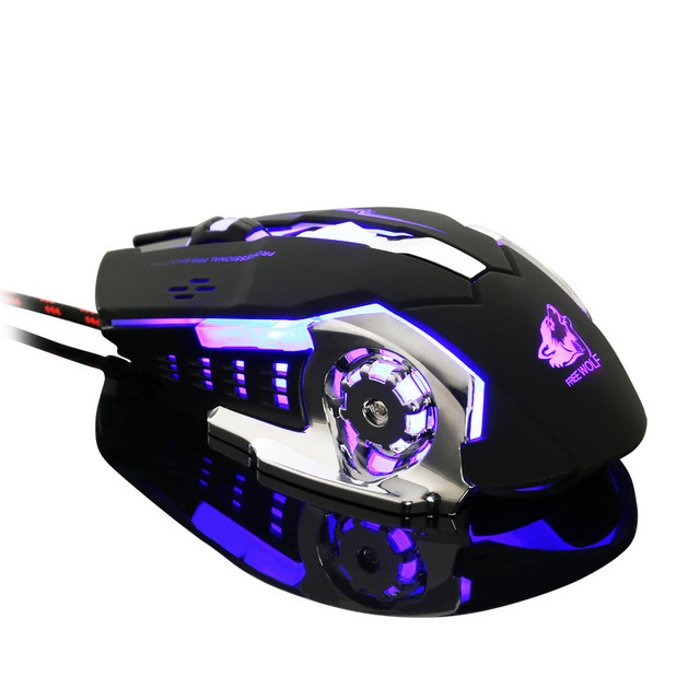V5 Rat Wrangler Wired USB Gaming Mouse, Mechanical Switches, 6 Programmable Buttons with Silent LED Backlight for Desktop PC