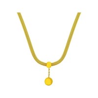 Chaîne en acier inoxydable doré ajourée, élégante et simple. Pendentif sphérique doré avec franges, collier polyvalent tendance