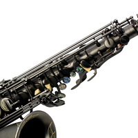 Saxophone alto série Vintage EB - Finition noire polie avec boutons en nacre, instrument en laiton professionnel résistant à la rouille