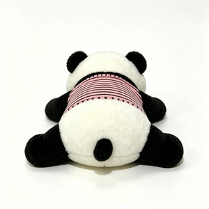 Peluche de Panda Personalizado, Adorable y Suave, en Blanco y Negro con Camiseta Rosa a Rayas, Peluche de Panda Largo - Product Image 2