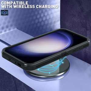 Nouveaux produits 2025 Étui de téléphone pour Samsung Galaxy A55 Coque arrière antichoc avec charge sans fil Protection <span class=keywords><strong>4</strong></span> en 1 (Noir) - Product Image 6