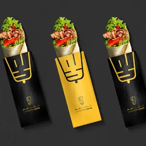 Atacado Barato Personalizado Impresso Takeaway Travesseiro Em Forma De Frango Rolo Descartável Shawarma Tacos Burrito Envoltório Caixa De Embalagem