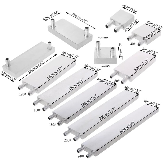 Aluminum Water 30mm 40mm Mini Silver Cooling Block Heatsink for Liquid Cooler System Computer CPU 12706 Peltier