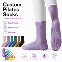 Chaussettes de yoga antidérapantes respirantes et absorbantes pour femme, en tricot rayé éponge, avec logo personnalisé OEM/ODM, idéales pour le printemps