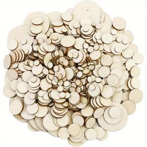 100 Pcs 1Cm Polished <b>Circles</b> Irregular Shape <b>Wooden</b> Disc Cutouts for Diy Crafts Customizable Shape Wall Hanging - Product Image 2