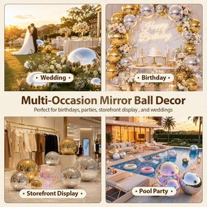 Ballon miroir gonflable irisé, sphère en PVC, décoration de mariage, fête de Noël, gros œuf brillant, boules décoratives - Product Image 4