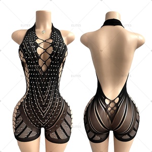 ELITES Vêtements de danse exotique en résille avec <span class=keywords><strong>strass</strong></span> Vêtements de scène en maille avec <span class=keywords><strong>strass</strong></span> Tenues de danse exotiques - Product Image 2