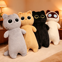 Z Wholesale Grande taille, adorable coussin long en peluche en forme de chat, super doux, motif dessin animé, coussin de sommeil pour chaton, pour enfants et filles