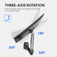 Support d'écran en ligne avec bras ergonomique réglable en hauteur pour bras de moniteur de 13 à 27 pouces