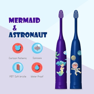 แปรงสีฟันไฟฟ้าสำหรับเด็กอัจฉริยะ ขนแปรงนุ่ม ดีไซน์ลายคลื่นการ์ตูน กันน้ำระดับ IPX7-ใหม่ - Product Image 2