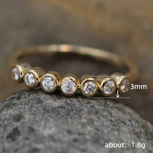 Anello Sottile Minimalista in Oro per Donne, Elegante Gioiello Rotondo per Fidanzamento, Matrimonio, Uso Quotidiano, Festa, Regalo - Product Image 5