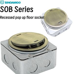 SINOAMIGO Enchufe de Piso Impermeable con Mecanismo Pop-up <span class=keywords><strong>para</strong></span> Indonesia y Europa, Caja de Enchufe de Piso - Product Image 1