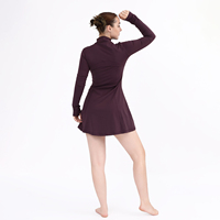 OEM Mini robe de soirée avec short et col haut à manches longues, tenue athlétique et de tennis décontractée pour femmes, mini short de sport d'été