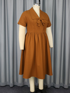 China Factory Wholesale Brown Casual <strong>Dresses</strong> Vintage <strong>Plus</strong> <strong>Size</strong> Vintage <strong>Dresses</strong> Retro <strong>1950s</strong> 60s Vintage Summer <strong>Dress</strong> - Product Image 5