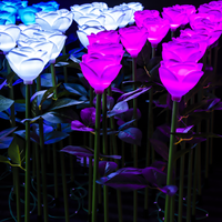Lampe led solaire en forme de rose, éclairage d'extérieur pour le jardin, les vacances