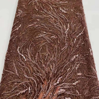 Tulle brodé de luxe imperméable en gros, dentelle de mariage, tissu à paillettes et perles pour robe de mariée pour filles