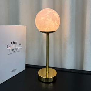 Cross-border Creative Moon Dimmable Rechargeable <b>Table</b> Lamp, Modern <b>LED</b> Minimalist Decorative Bedside Bedroom Night <b>Light</b> - Product Image 5