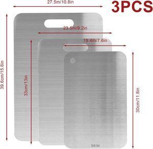 Planche à découper multifonctionnelle en acier inoxydable de style moderne 201, antidérapante, compatible lave-vaisselle, ustensile de cuisine - Product Image 2